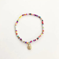 Boho Seashell Beaded Ankle Bracelet Anklet in Solid Copper