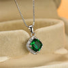 Exquisite Fashion Square Blue Zircon Pendant Necklace Women Clavicle Necklace Valentine's Day Gift