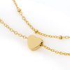 Layered Heart Anklet - Double Chain Heart Charm Anklet