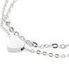 Layered Heart Anklet - Double Chain Heart Charm Anklet