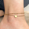 Layered Heart Anklet - Double Chain Heart Charm Anklet