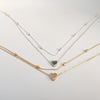 Layered Heart Anklet - Double Chain Heart Charm Anklet