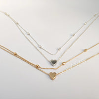 Layered Heart Anklet - Double Chain Heart Charm Anklet