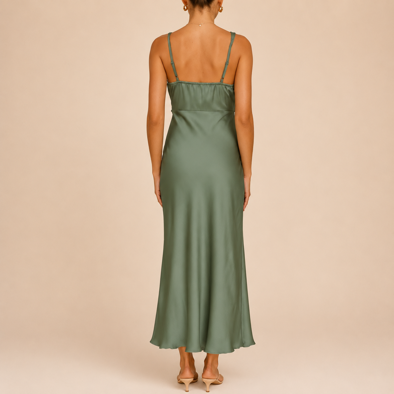 The Celeste Satin Midi Dress