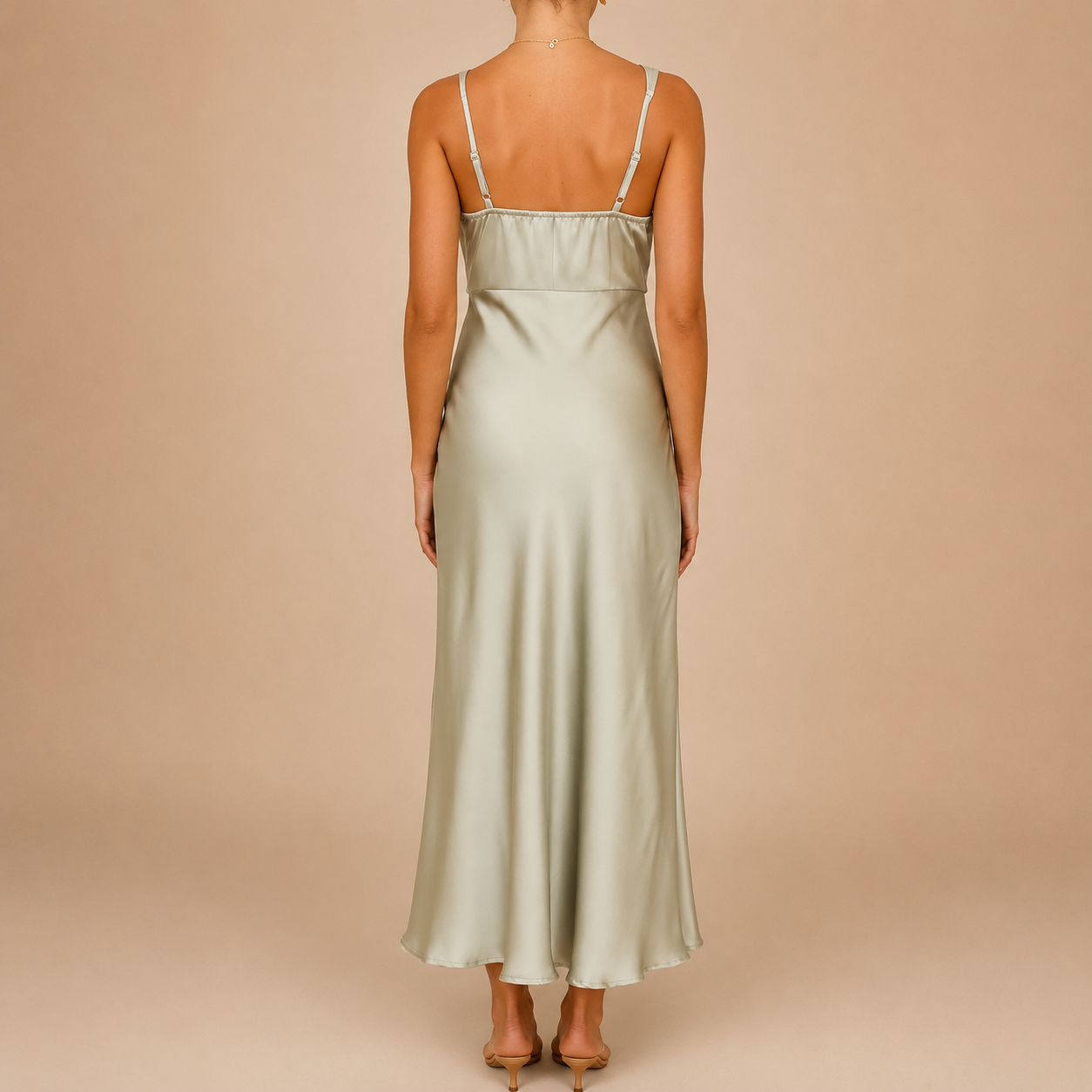The Celeste Satin Midi Dress