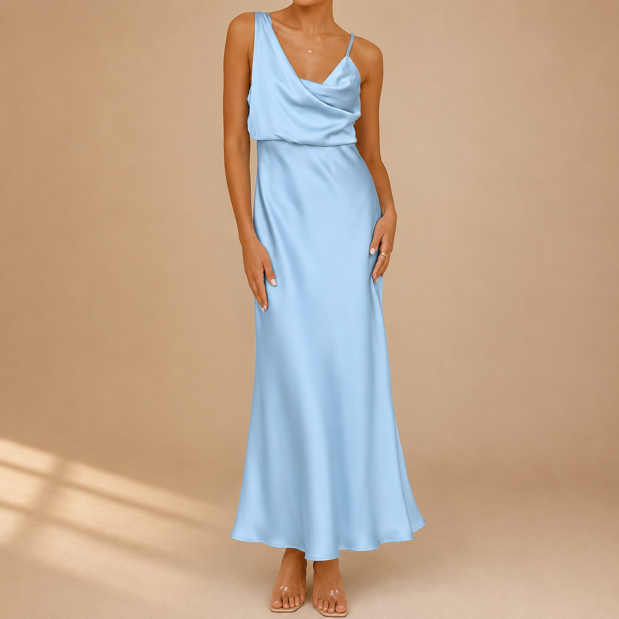 The Celeste Satin Midi Dress
