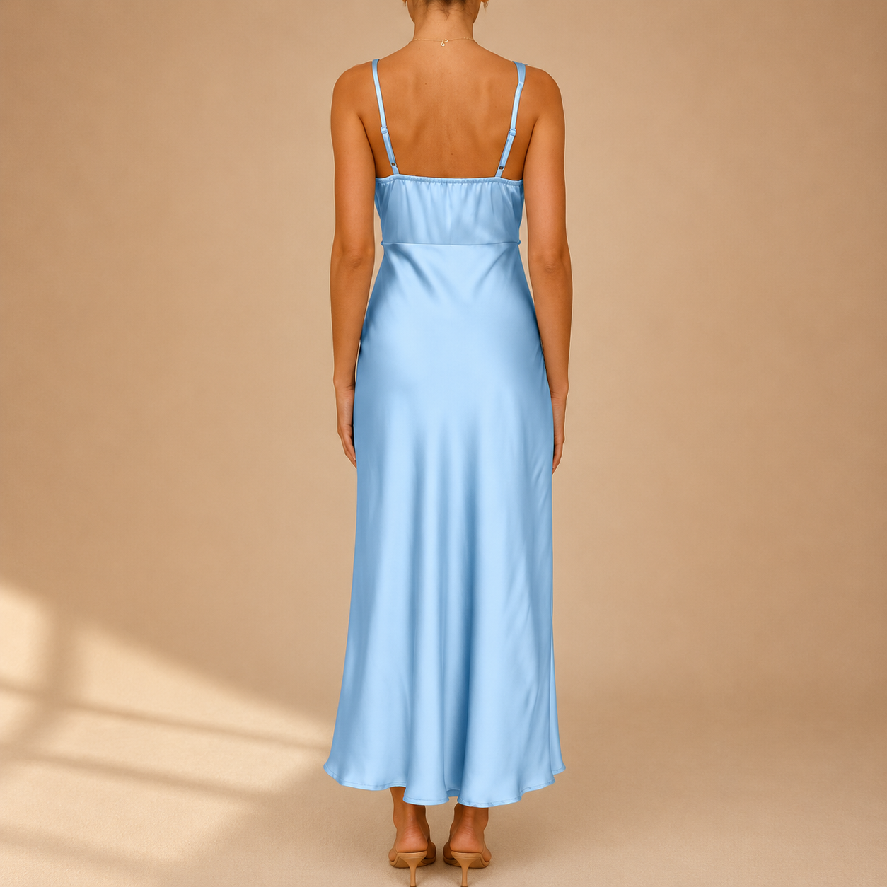 The Celeste Satin Midi Dress