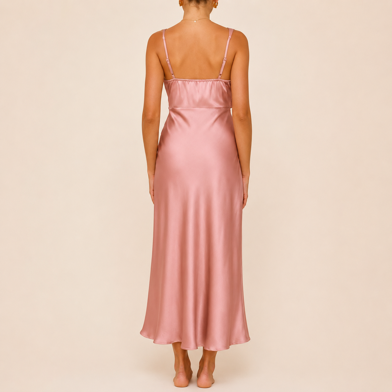 The Celeste Satin Midi Dress