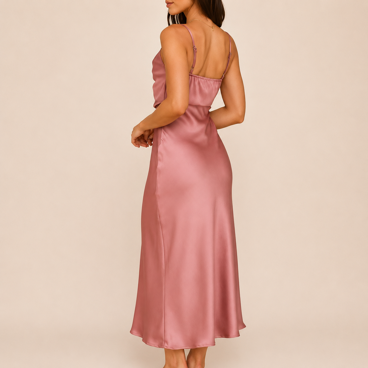 The Celeste Satin Midi Dress