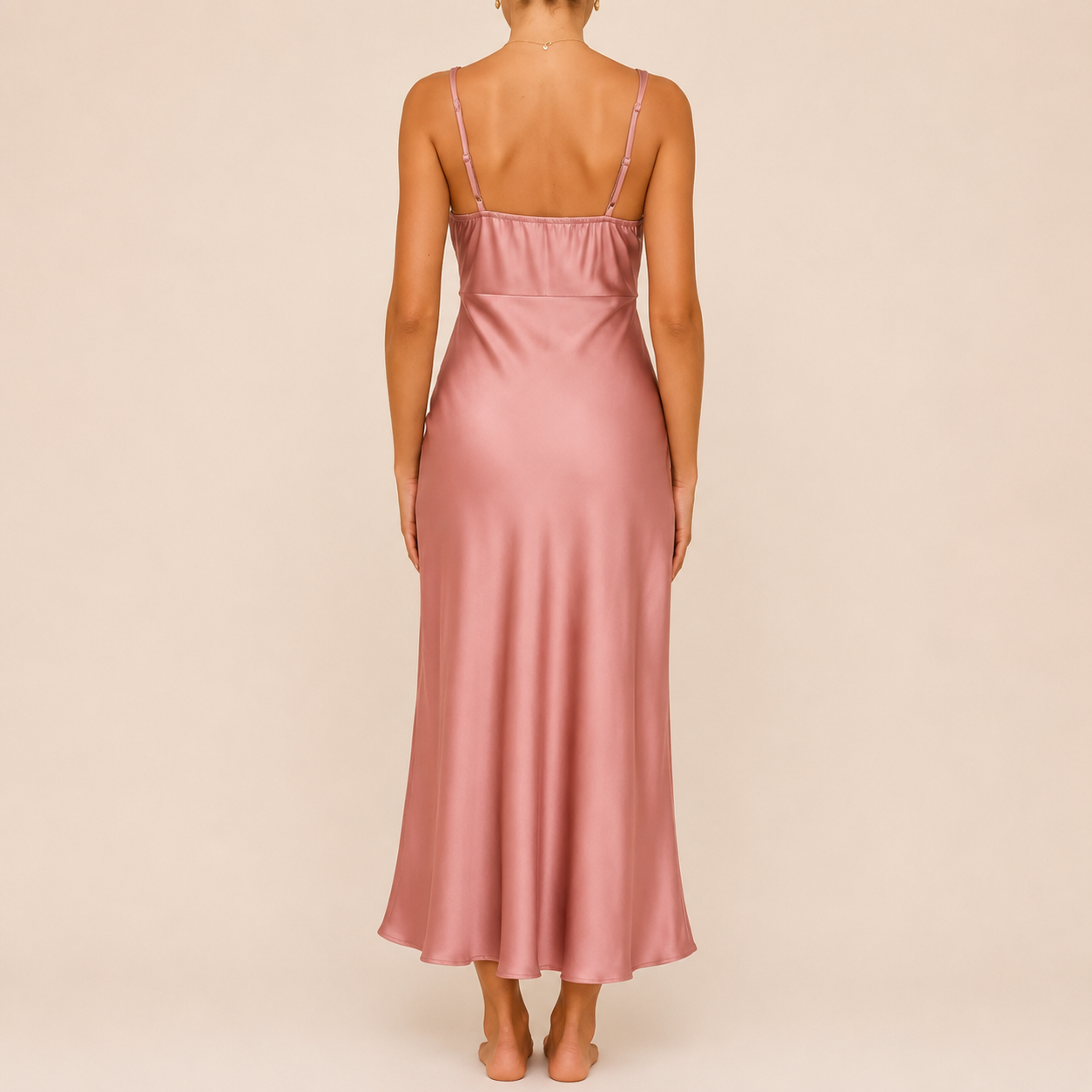The Celeste Satin Midi Dress