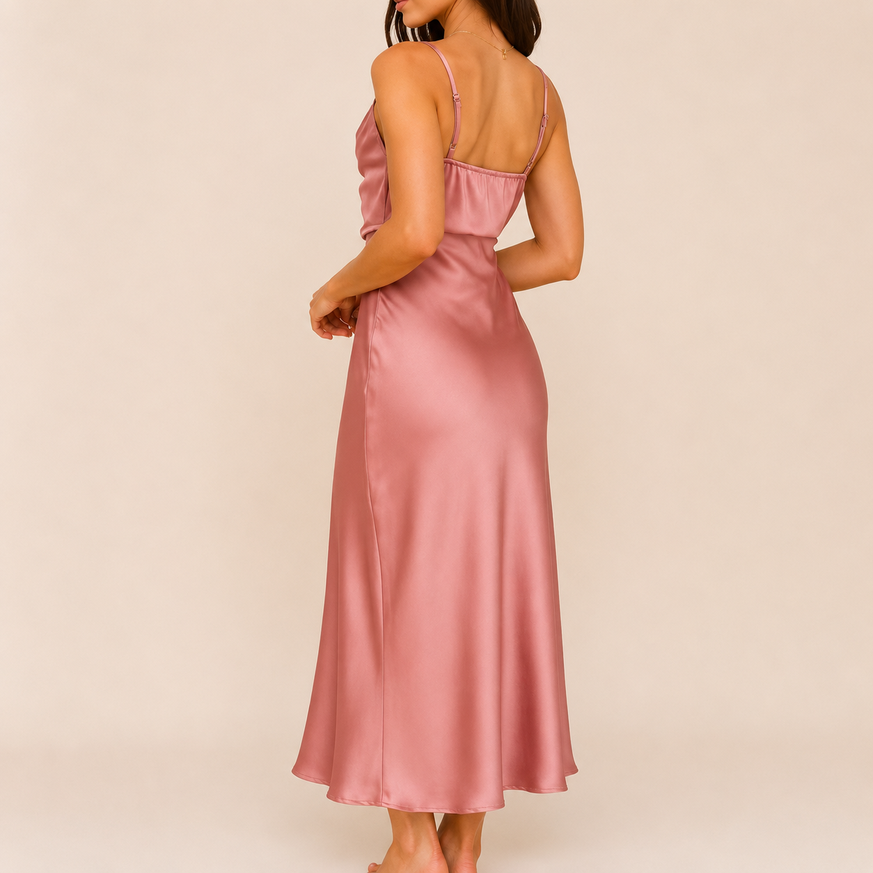 The Celeste Satin Midi Dress