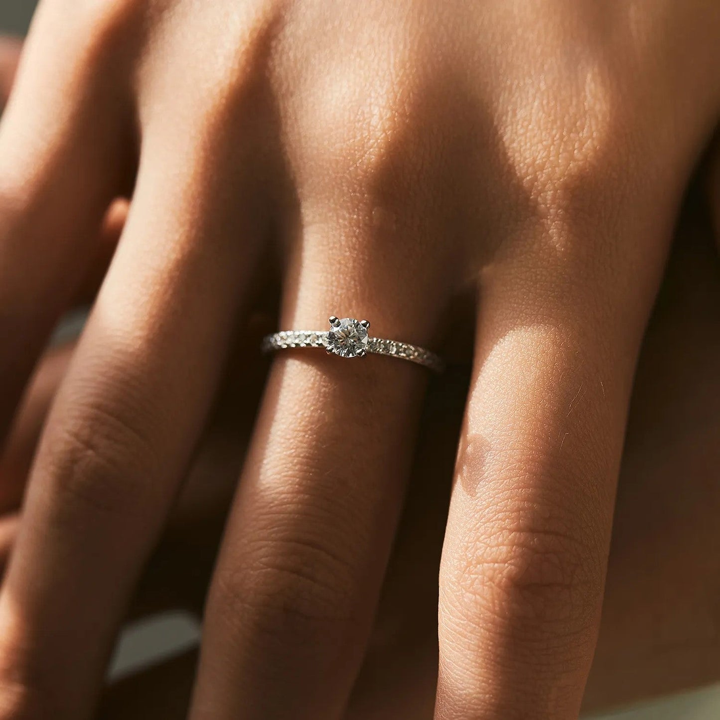 Promise Rings for Her, Wedding Ring, D Color Round Engagement Rings for Women, 925 Sterling Silver With Rhodium Plated NOURKANDI