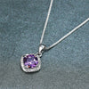 Exquisite Fashion Square Blue Zircon Pendant Necklace Women Clavicle Necklace Valentine's Day Gift